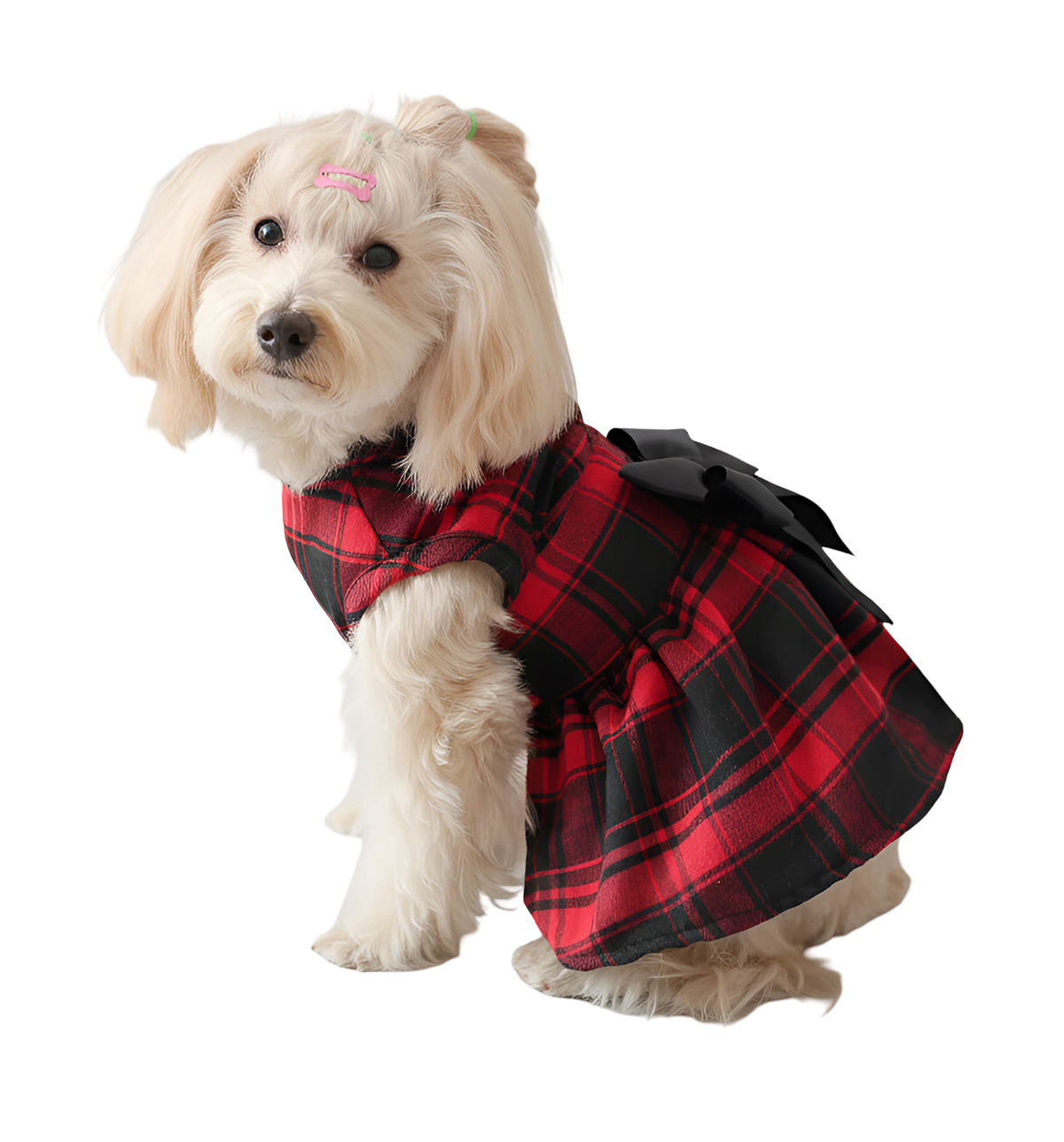 Luna-Plaid Bow Dress