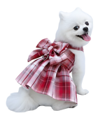 Lina-Bow Plaid Dress