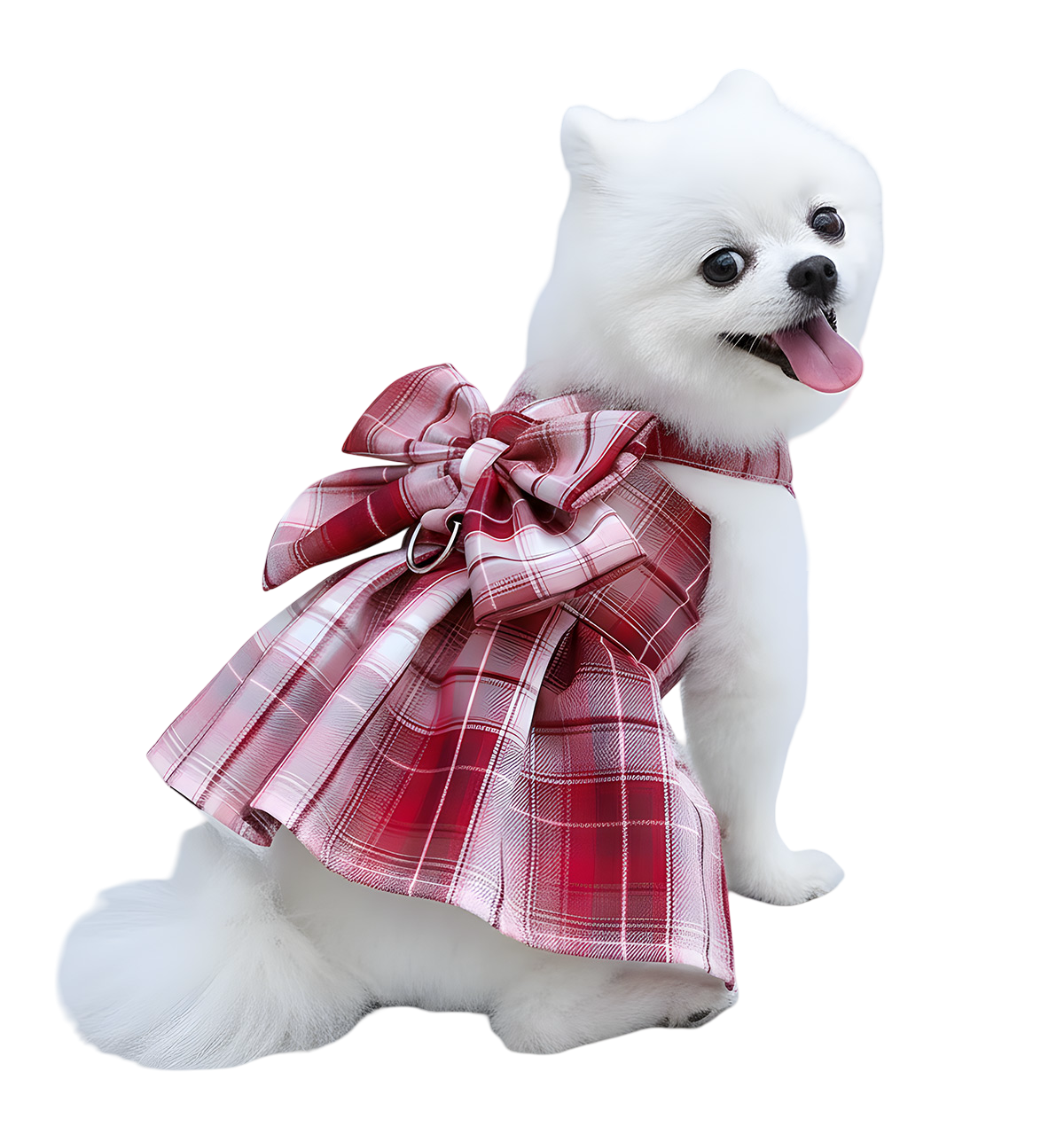 Lina-Bow Plaid Dress