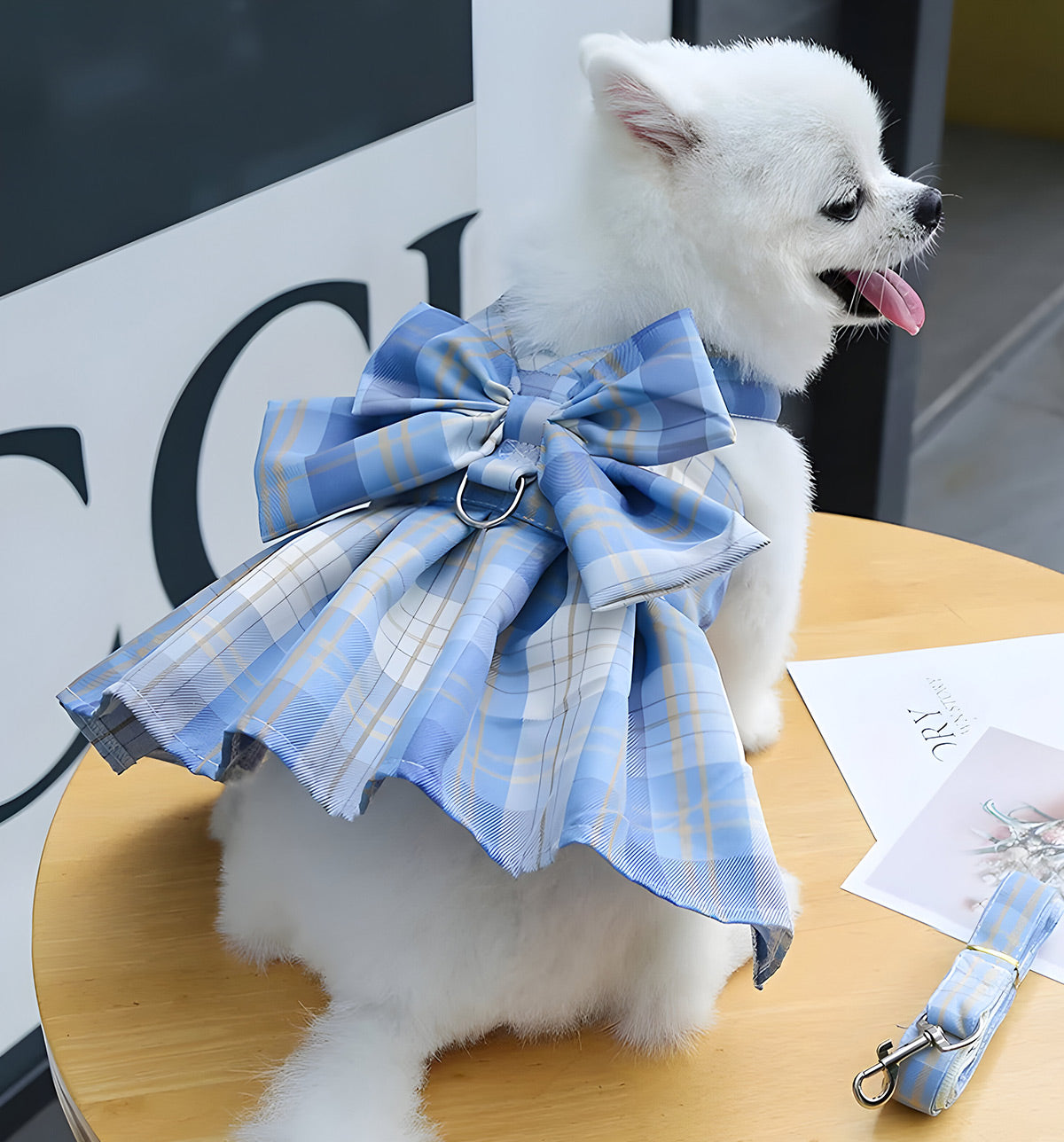 Lina-Bow Plaid Dress